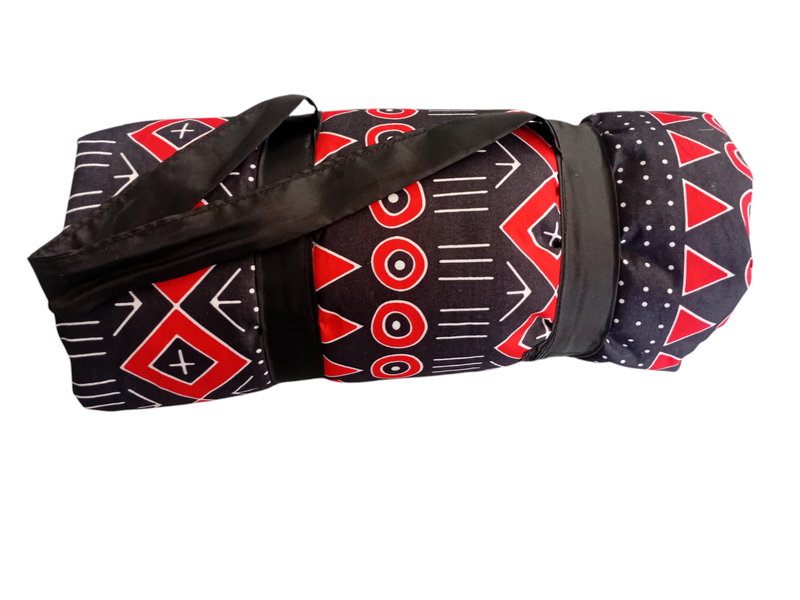 Outdoor Arican Texture Style - Picnic Beach Blanket - Black