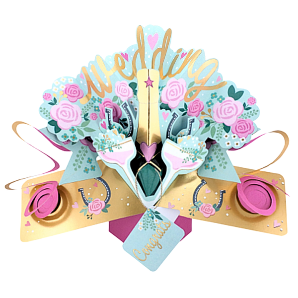 Wedding Congratulations Champagne 3D Pop-Up Greeting Card