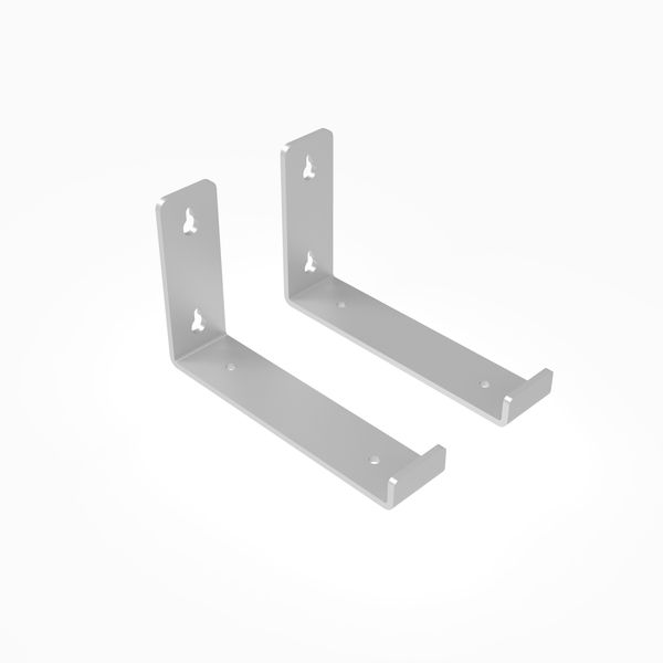 Set Heavy Duty White Metal Shelf Bracket for Wall Mounted Shelves-6 INCH