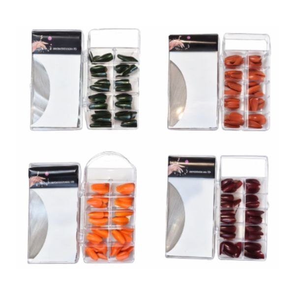 Press-On Nails Set - 4 Colours, 400 Pieces Total (100 Each)