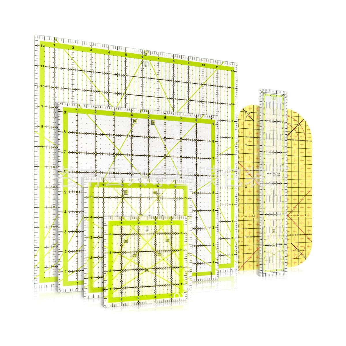 6PCS Acrylic Sewing Patchwork Ruler Square Ruler Fabric Cutting Ruler ...