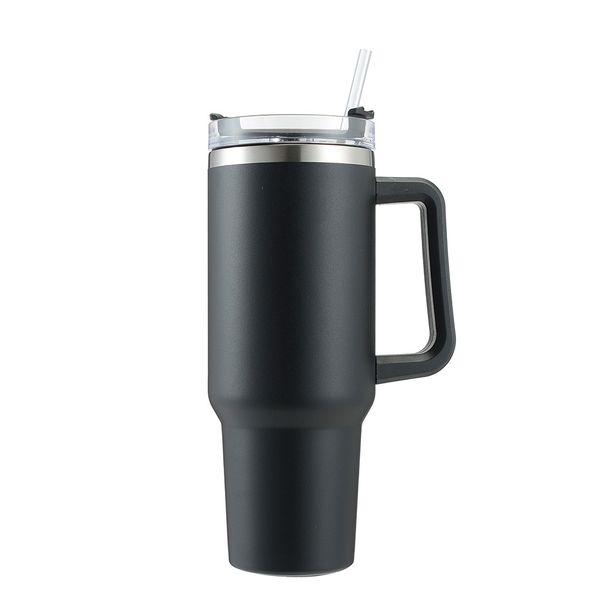 Travel Mug Stainless Steel Vacuum Flask with Straw Hot/Cold