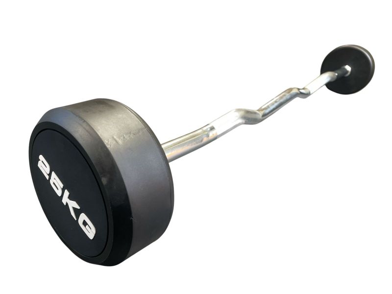 PU Rubber EZ Fixed Barbell - 25kg