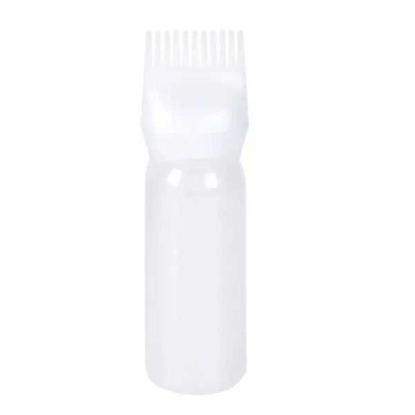 Plastic Hair Dyeing Bottle 2in1 Root Hair Color Dye Comb Applicator Bottle