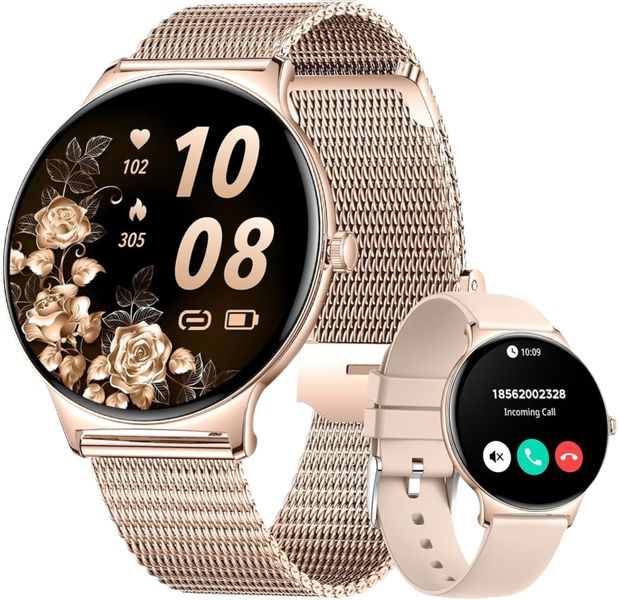SIEMORL Smart Women,1.43" Fitness Watch Answer/Make Calls/Voice Assistant