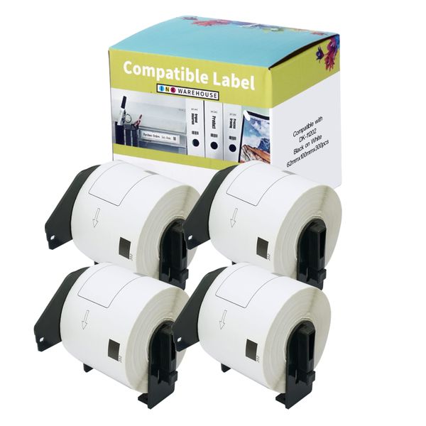 INKWAREHOUSE DK11202 Shipping Thermal Labels 62mm×100mm X 4