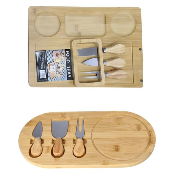 Bamboo Cheese Board with Cheese Knife, Cheese Board, Serving Tray