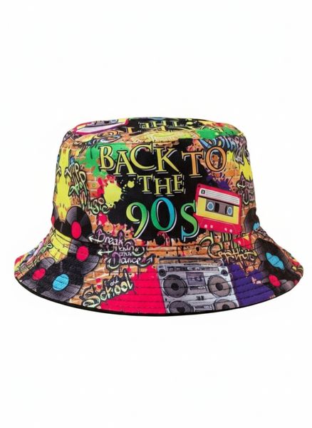 80's and 90's Retro Design Bucket Hat