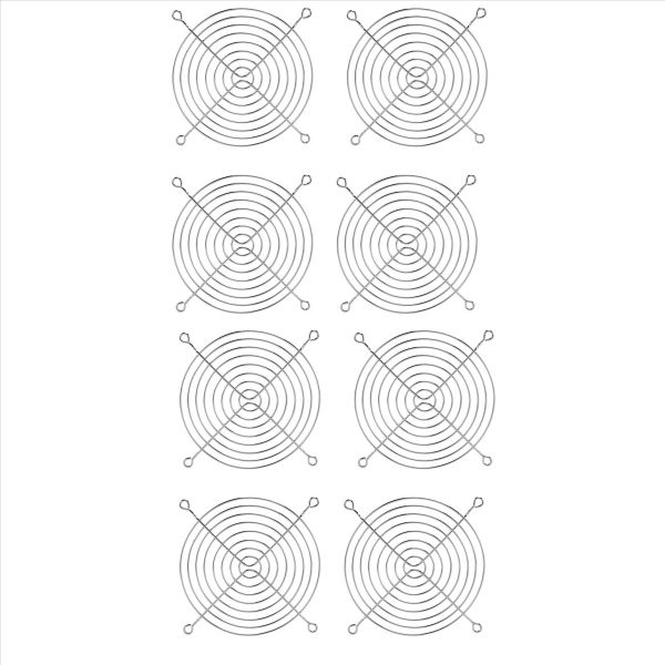 8X PC DC Fan Grill Protector Metal Finger Guard 120mm 12cm Silver Tone