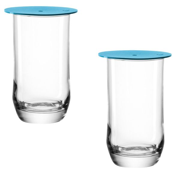 Leonardo Glass Tumbler and Silicone Lid Limito - Set of 2