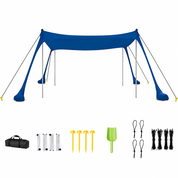 6-7 Person Beach Shade Canopy Tent with Aluminium Poles and Carry Bag Kit