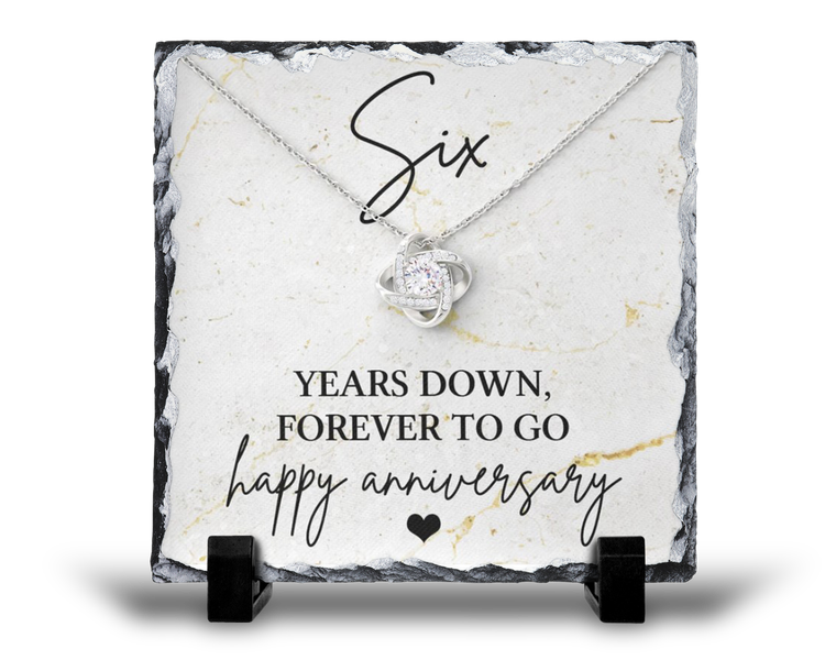 Six Years Down Forever To Go 6th Anniversary Gift Rock Slate