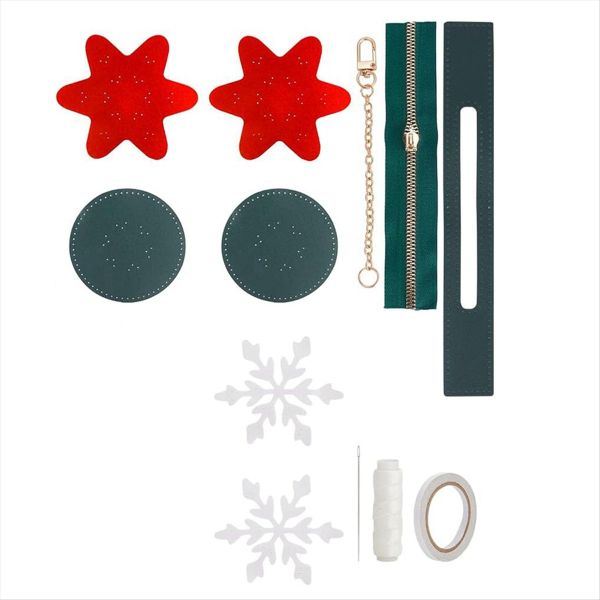 Diy Coin Purse Making Kit Diy Christmas Snowflake Pattern Red