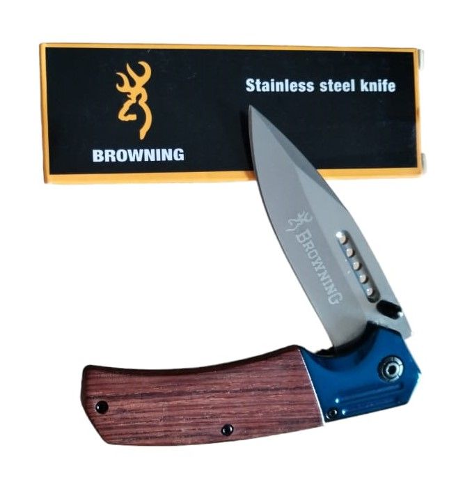 Stainless Steel Folding Pocket Knife with Wooden Handle Shop Today