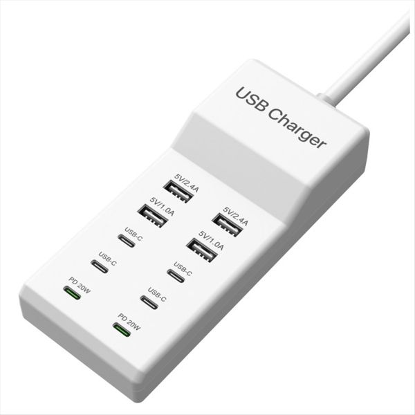 100W 10-Port Usb C Charging Dock Station Usb Pd Compatible with Universal