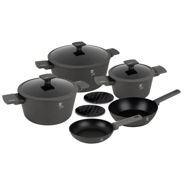 Berlinger Haus 10-Piece Non-Stick Titan Pro Coating Cookware Set - Antracit