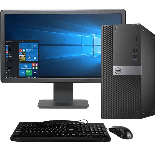 Refurbished - Dell OptiPlex 3040 Intel i5, 6th Gen Tower PC with 20" Monitor