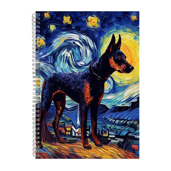 DOBERMAN PINSCHER 2 Starry Night Notebook Dog Gift Idea Notepad Pad 110