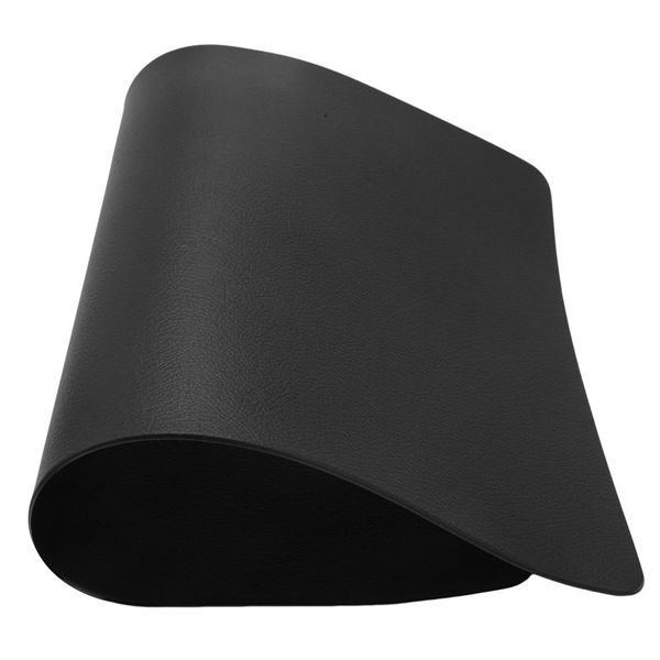 4Pcs Heat-Resistant Artificial Leather Placemats Waterproof (Black)