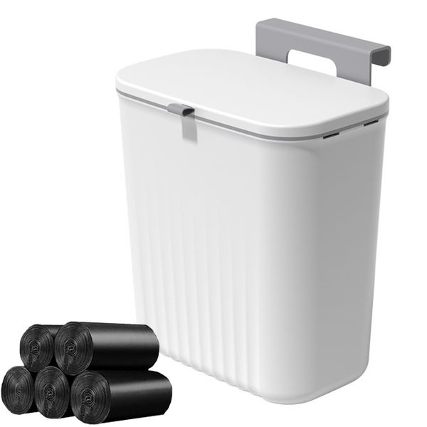 Hanging Trash Can Kitchen Wall Mounted Garbage Can with Lid 100 Trash Bags