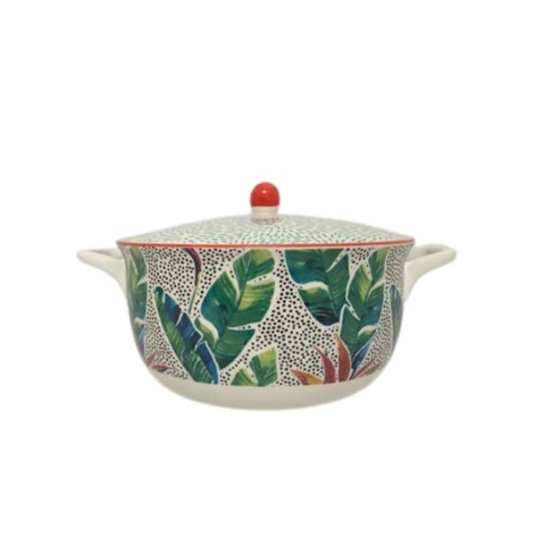 1.85L Fine Porcelain Serving Casserole Bowl With Lid