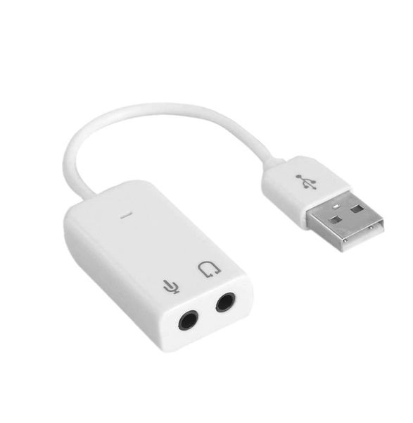 3D Virtual USB Sound Card 7.1 Inch External Audio Adapter