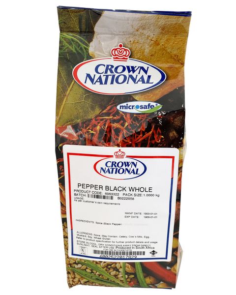Crown National - Whole Black Pepper 1kg