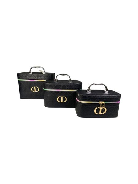 3-Piece Professional Makeup Cosmetic Vanity Case Storage Box Set