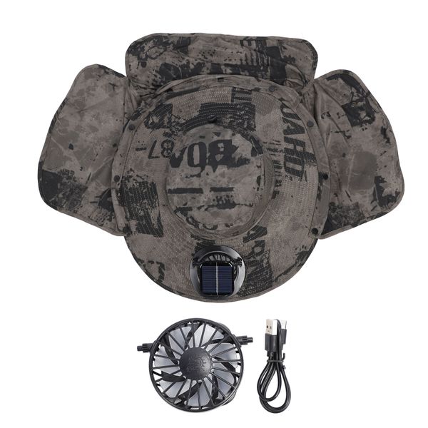 Green Solar Fan Fishing Hat with Neck Flap