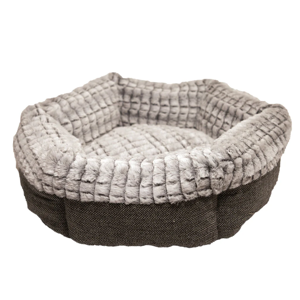 Tweed &amp; Plush Round Cat Bed