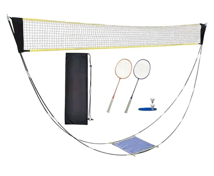 Portable Badminton Set with Net - Complete Outdoor Play Kit