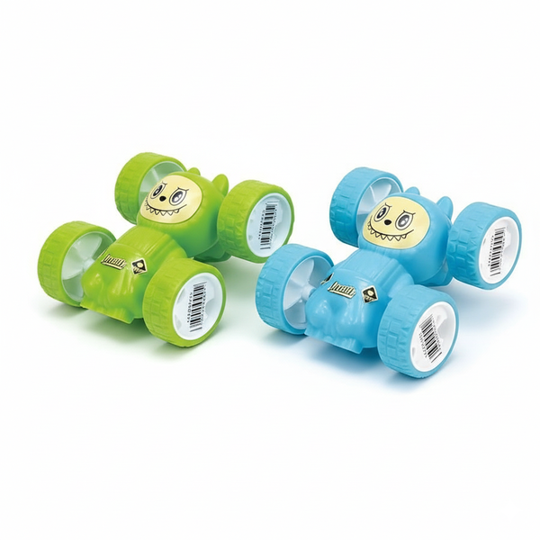 2Pcs Cute Monster Stunt Car Toy - 180 Flip Action In 3 Colors