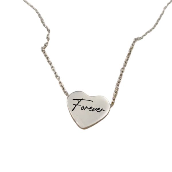Solid Heart Stainless Steel Heart Pendant Necklace