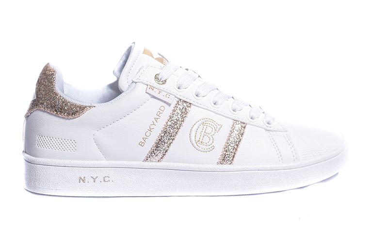 Cotton Belt Backyard Glit Women's Sneaker - White/Light Gold