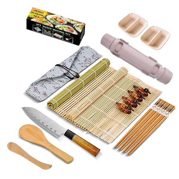 Sushi Making Kit All in One Sushi Roller Maker Set with Bamboo Rolling Mat
