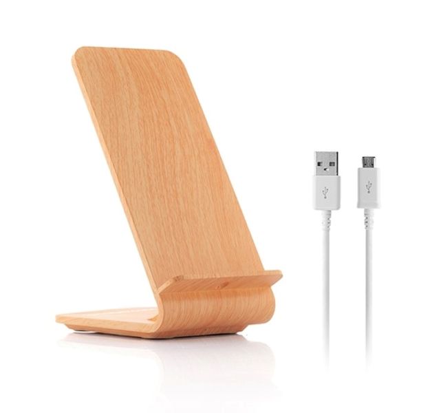 InnovaGoods - Wood Effect Wireless Charger with Stand Qistan