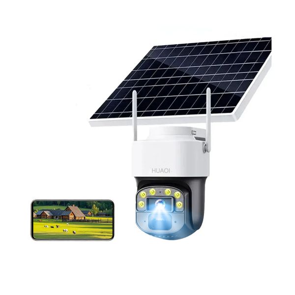 8MP 4G Outdoor Security Cameras with 2.5K Solar Panel HUAOI