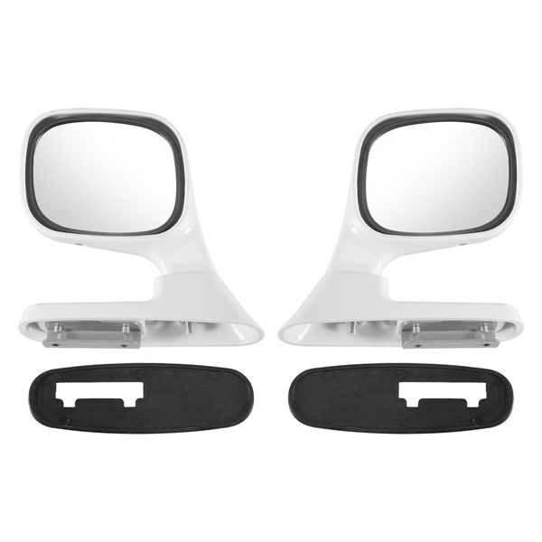 2Pcs Universal Hood Side Rear View Mirror Auto Exterior White