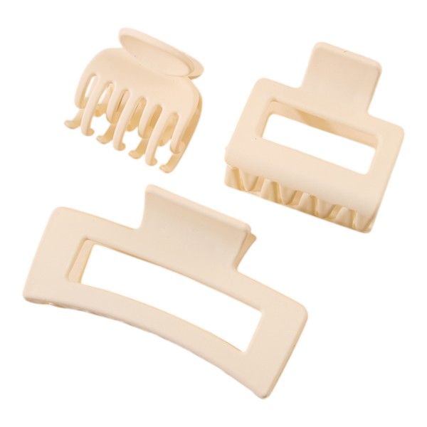 3 Piece Variety Shark Hairclip Set - White Cream