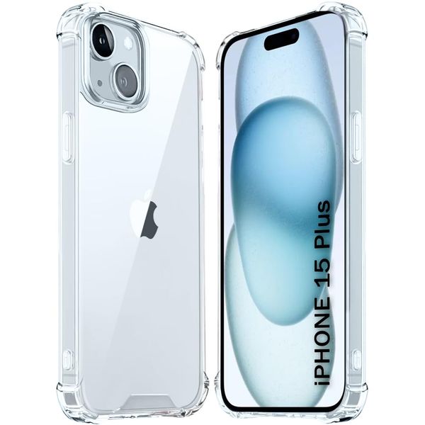 World Choice Shockproof Clear Pouch TPU Gel Case for iPhone 15 Plus