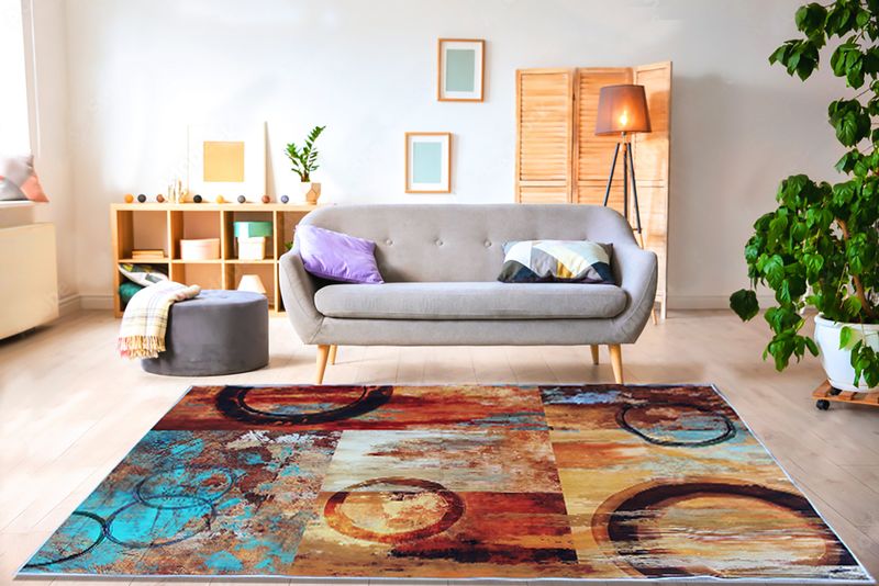 200cm x 150cm - Modern Printed 3D Geometric Design Area 119 Rug