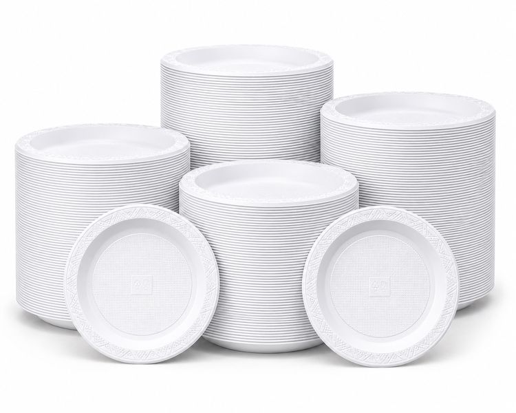 Durable Plastic Dessert Plates - 18cm - 100pc Parties, Events &amp; Weddings
