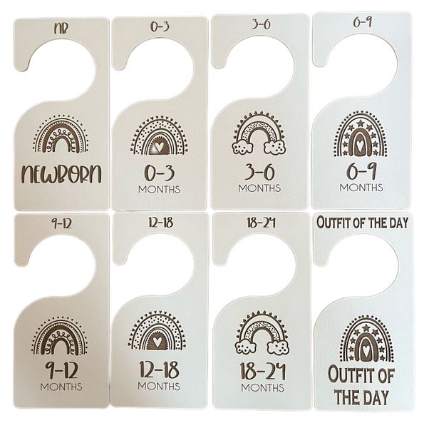 8 x Large Rainbow Closet Clothing Dividers for Nursery Baby Shower Gift