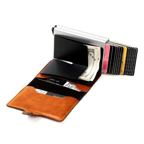 Credit Card Wallet RFID Anti Theft Card Holders Portable Double Layer Purse