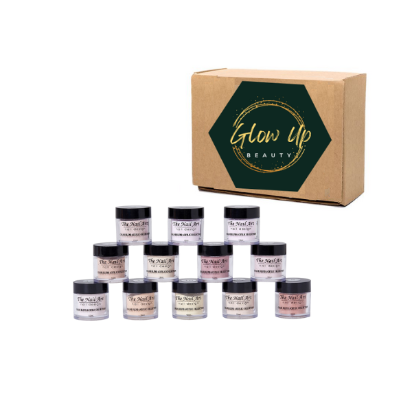 Glow Up Nude Acrylic Powder Set of 12 Shades - 10g tubs