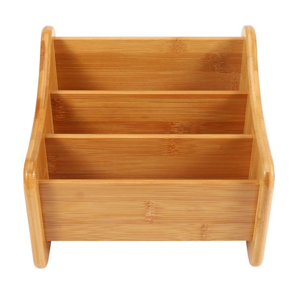 Wood Organizer Bamboo Remote Control Holder Storage Container