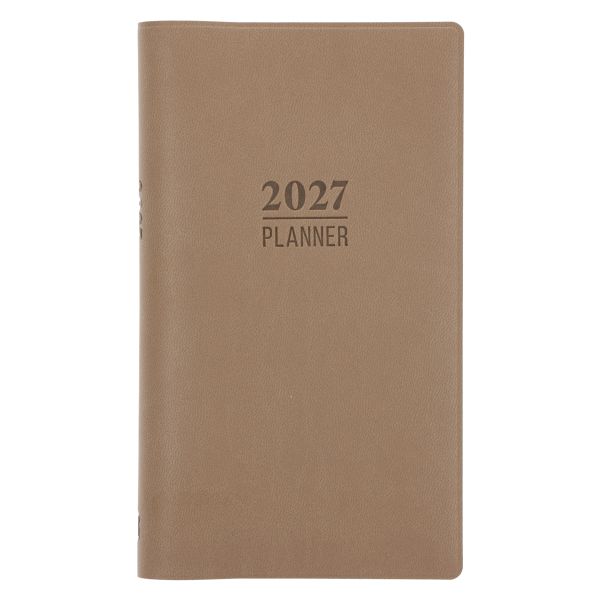 2027 18-Month Planner and Notebook, French Beige, Imitation Leather