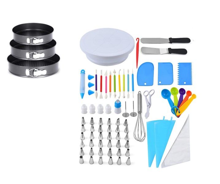 66 Piece Decorator Set Plus 3 Piece Cake Pan