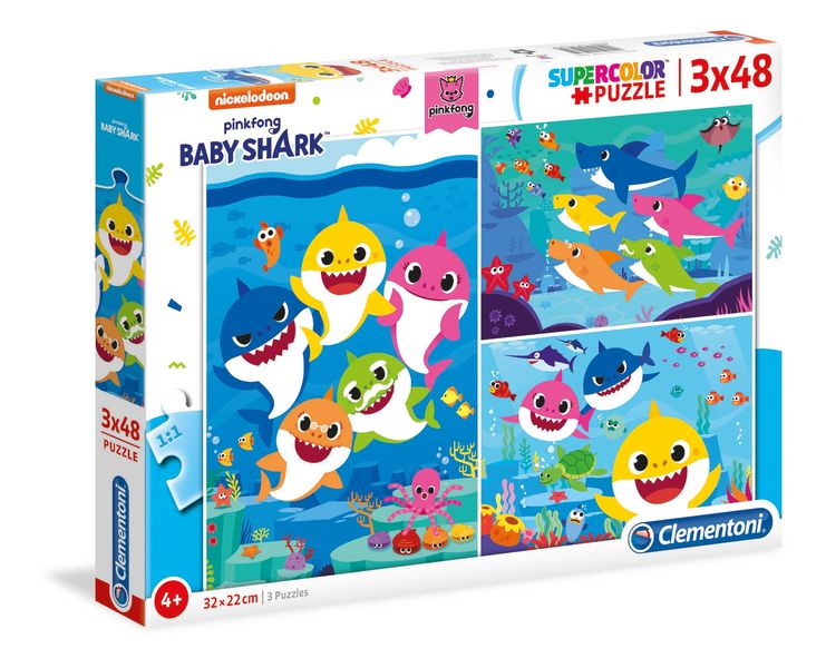 Clementoni 3X48 Piece Puzzle Baby Shark