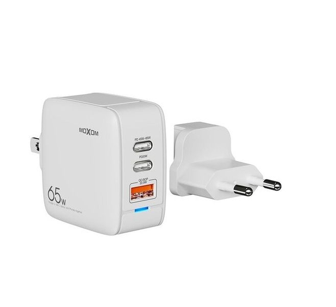 Moxom MX-HC76 PD 65W GaN Fast Charger - Triple Port for All Your Devices
